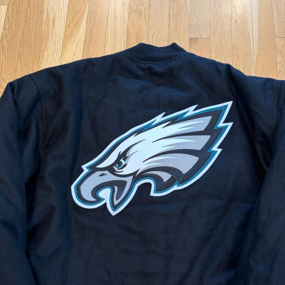 NEW JH Designs Philadelphia Eagles Wool Bomber Varsity Jacket Jeff Hamilton 4XL - Picture 3 of 9